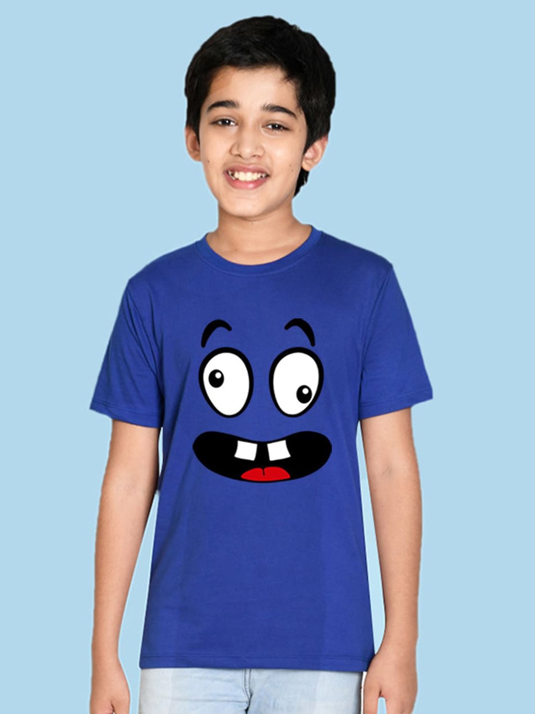 

NUSYL Boys Printed Cotton T-shirt, Blue