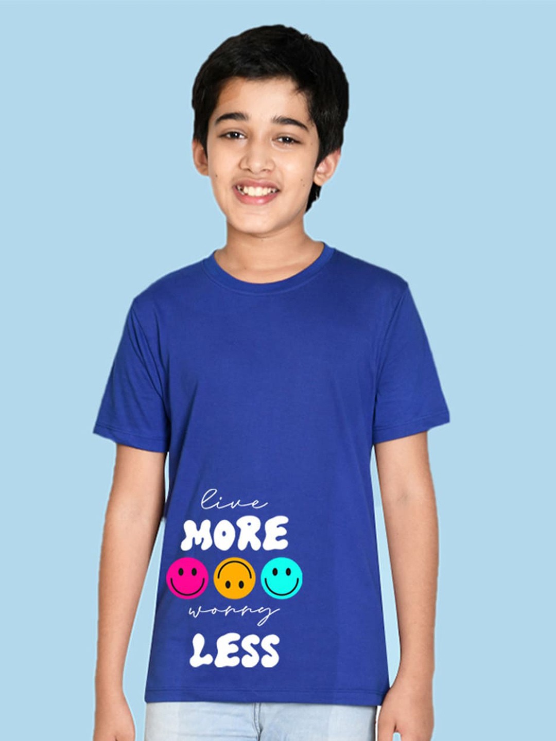 

NUSYL Boys Graphic Printed Round Neck T-shirt, Blue