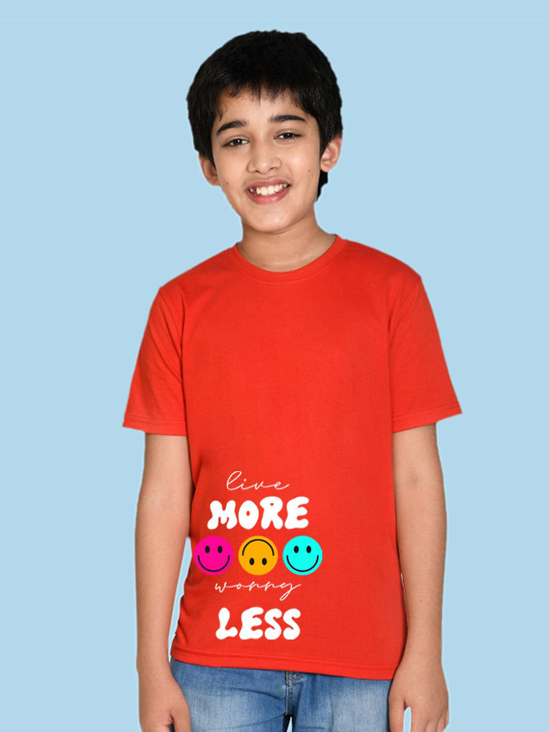 

NUSYL Boys Typography Printed Round Neck T-shirt, Red