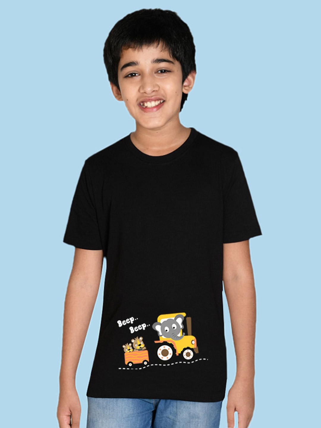 

NUSYL Boys Graphic Printed T-shirt, Black