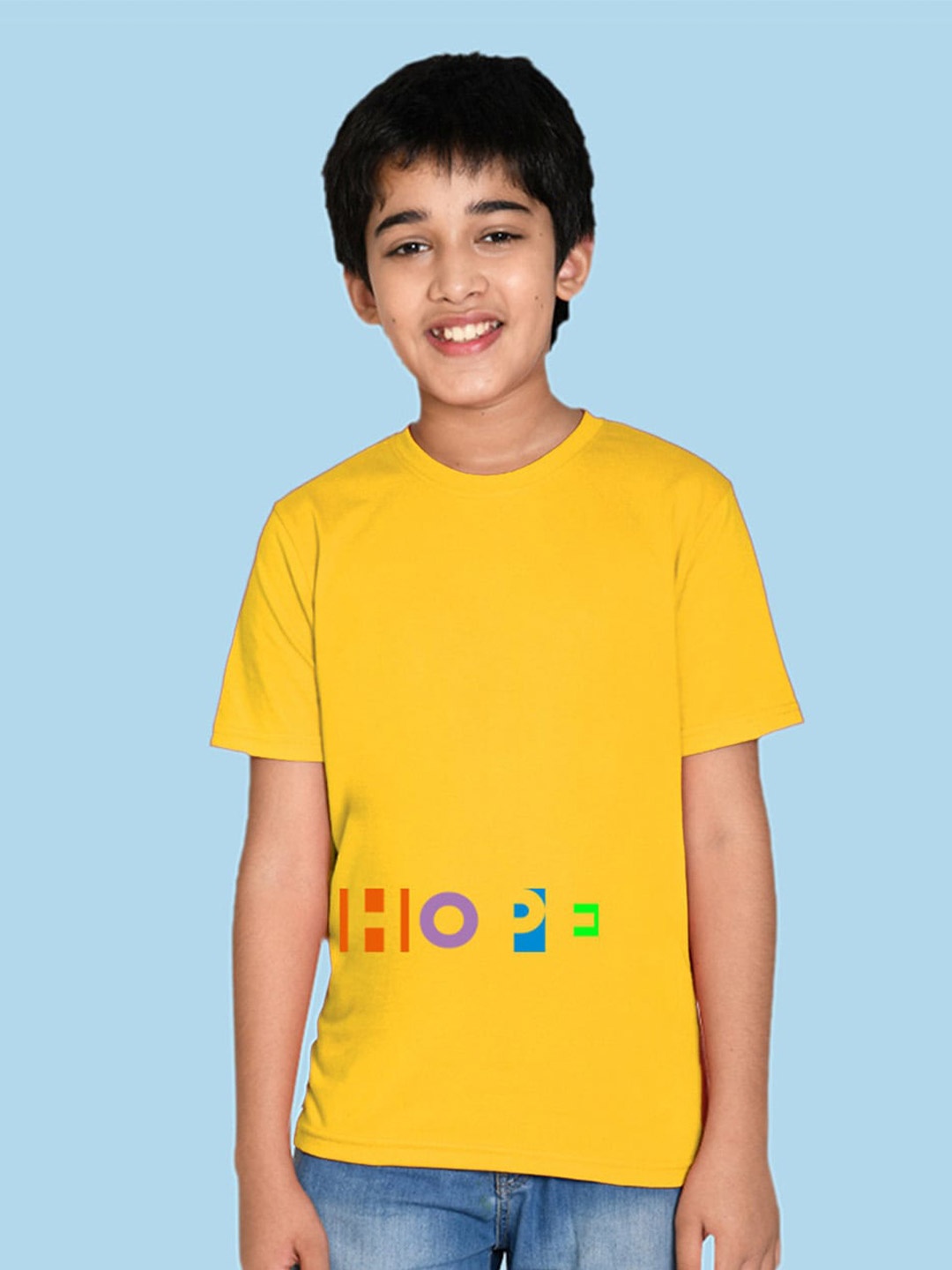 

NUSYL Boys Typography Printed Outdoor Cotton T-shirt, Yellow