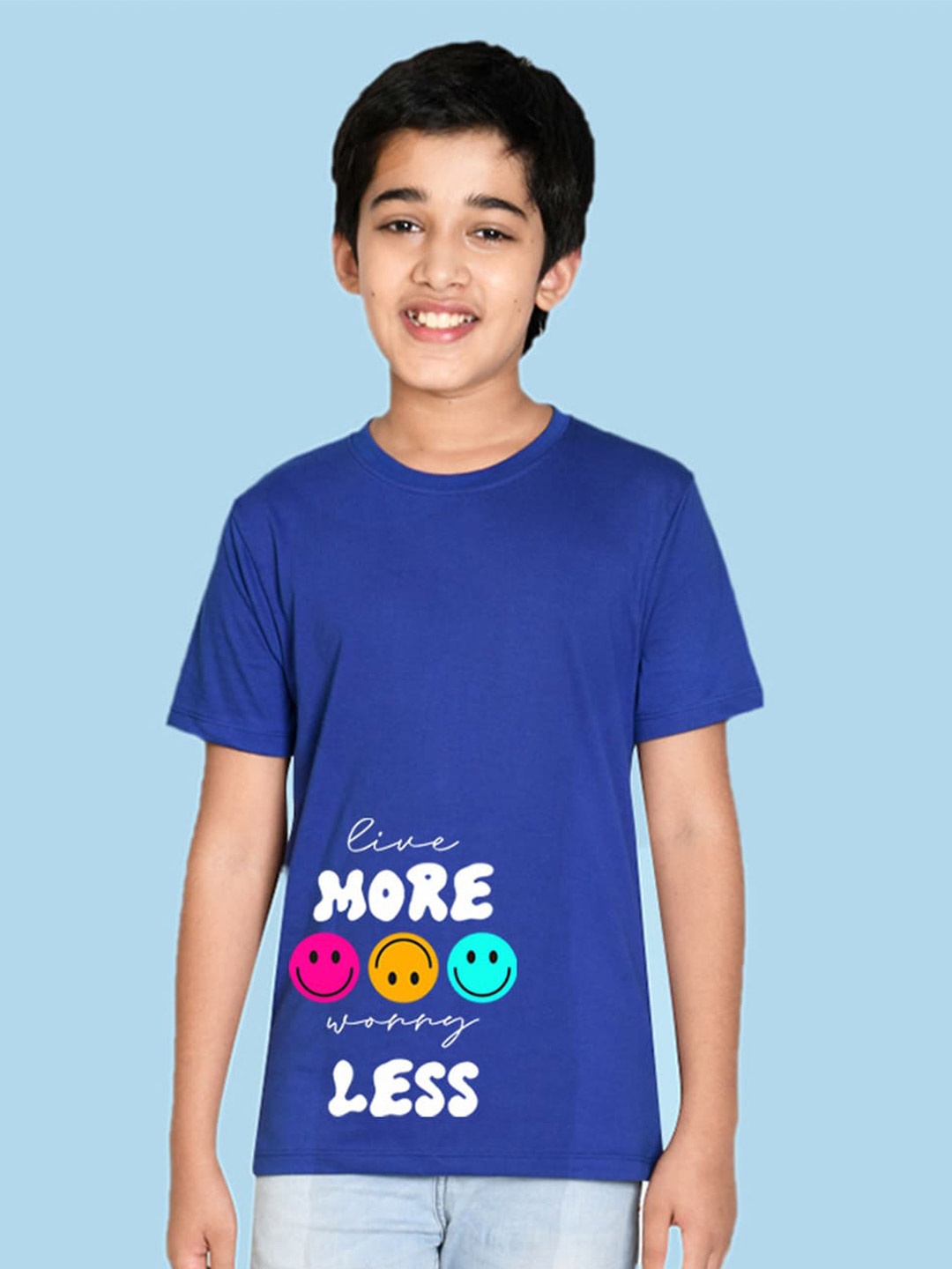 

NUSYL Boys Typography Printed T-shirt, Blue