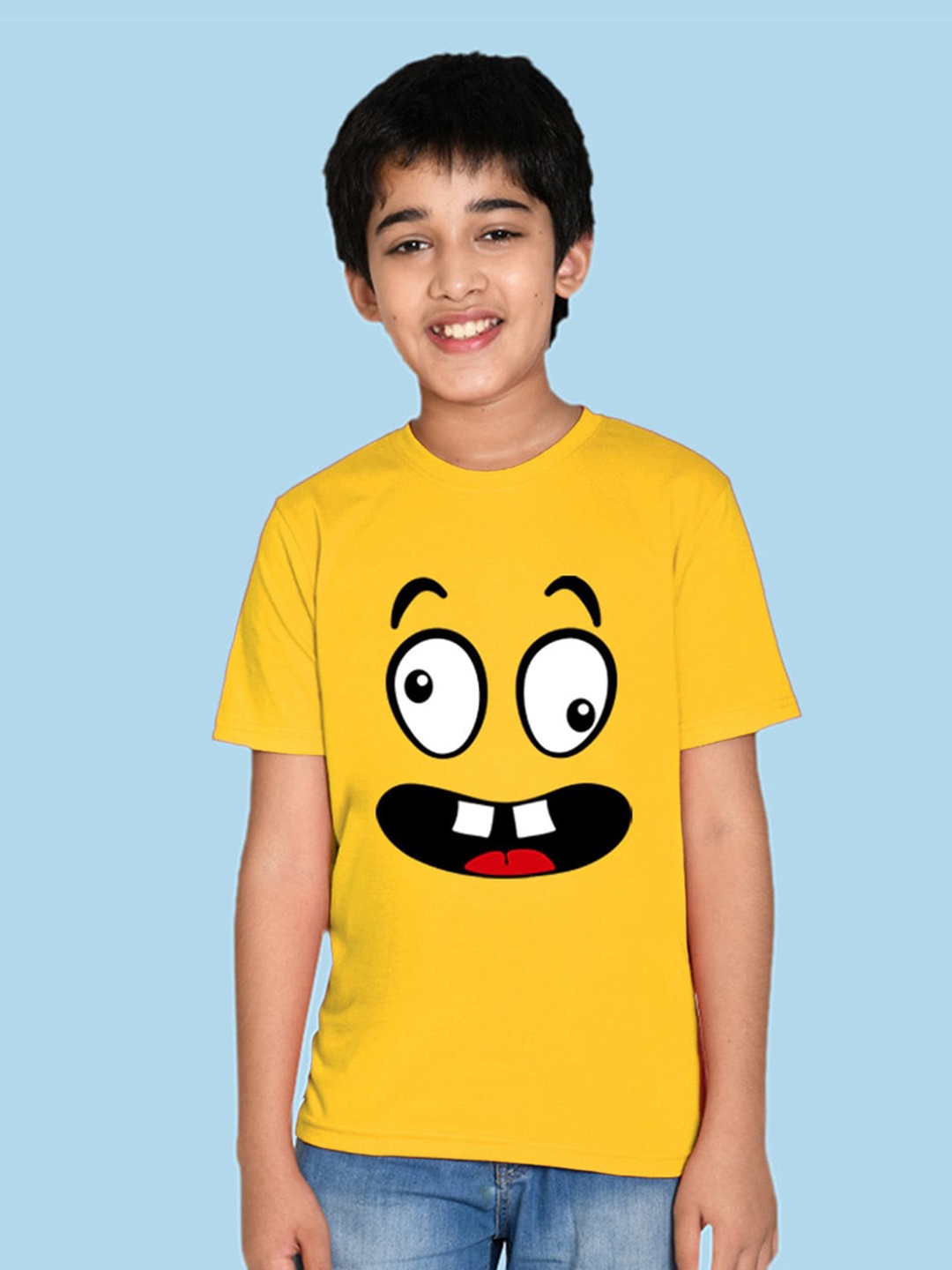 

NUSYL Boys Graphic Printed T-shirt, Yellow