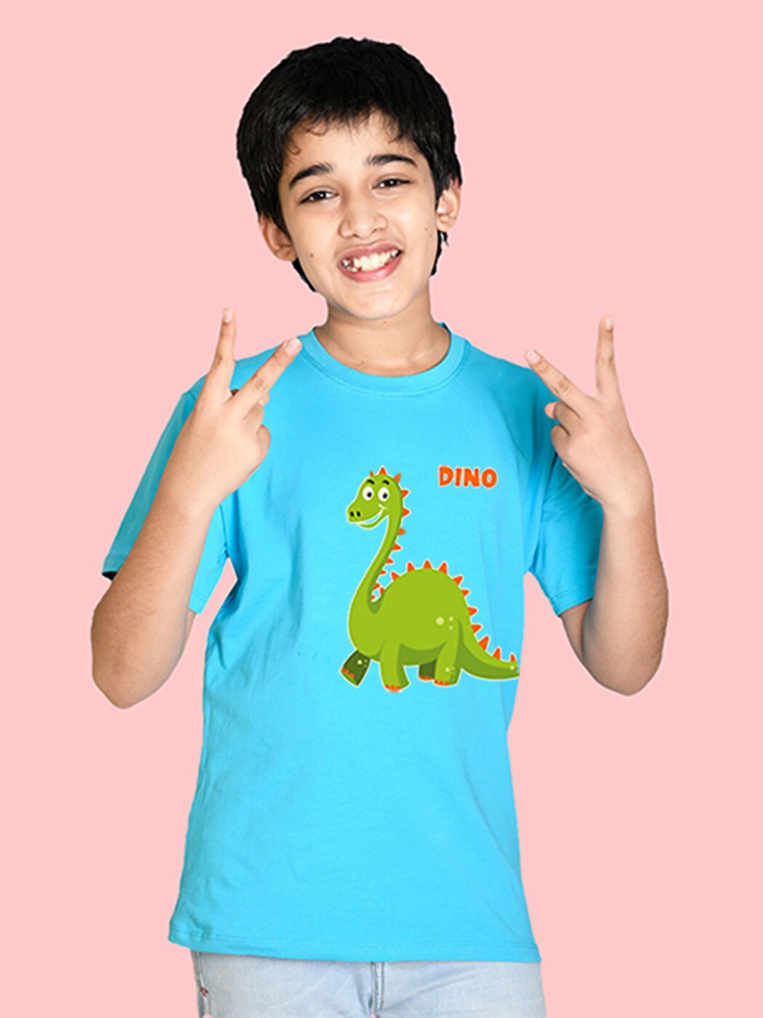 

NUSYL Boys Graphic Printed Round Neck T-shirt, Blue