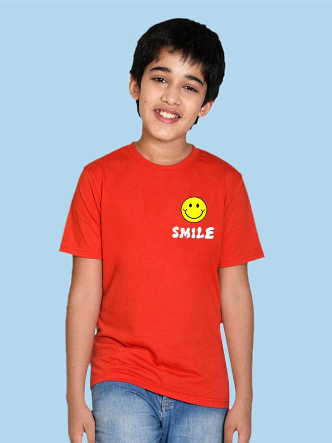 

NUSYL Boys Typography Printed T-shirt, Red