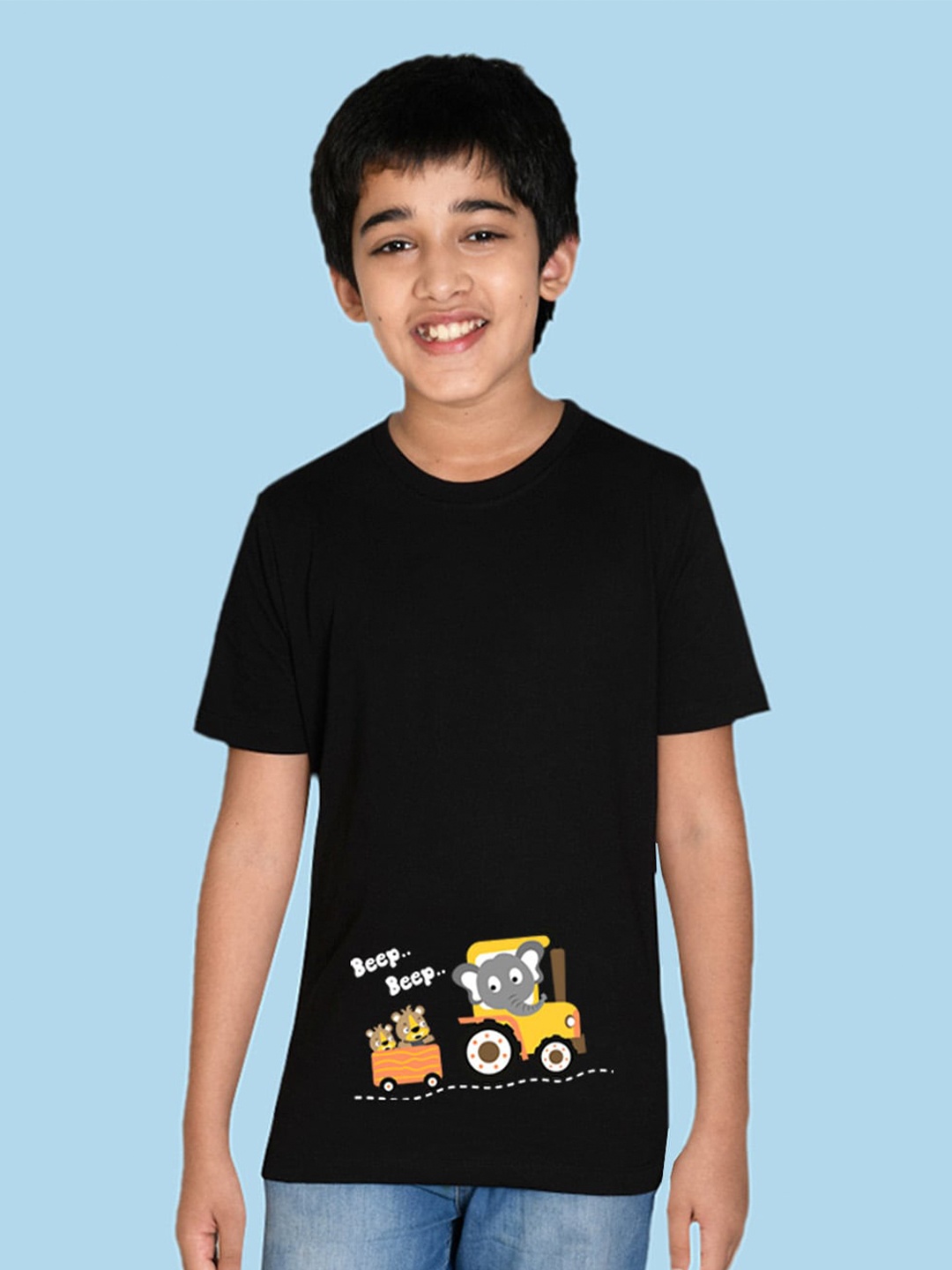 

NUSYL Boys Graphic Printed T-shirt, Black