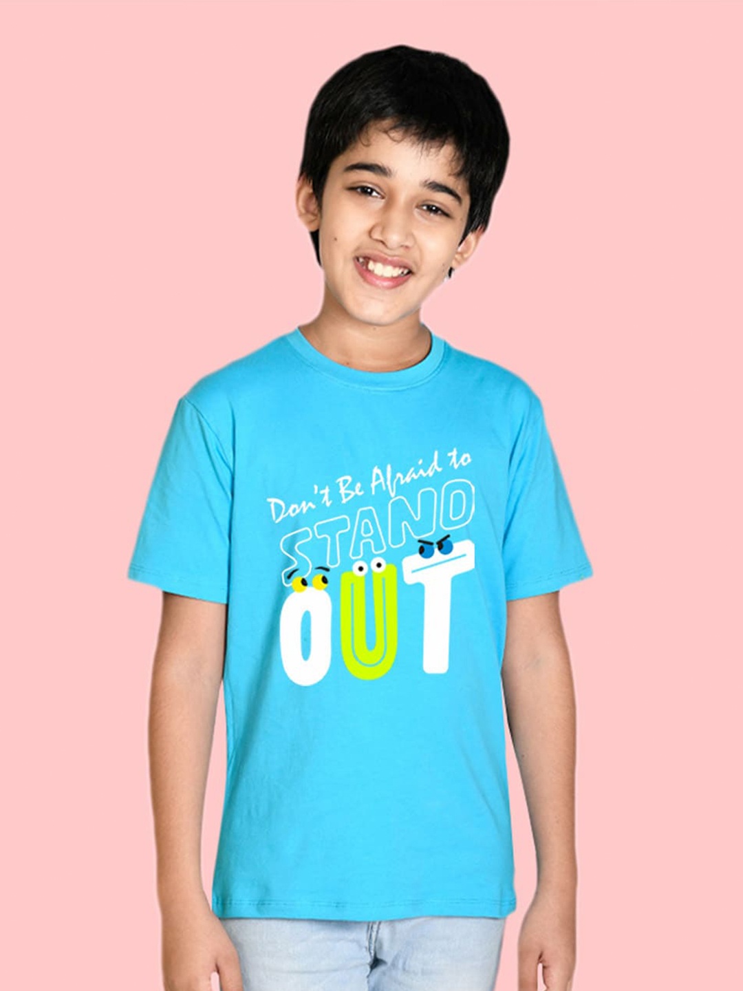 

NUSYL Boys Typography Outdoor Cotton T-shirt, Blue