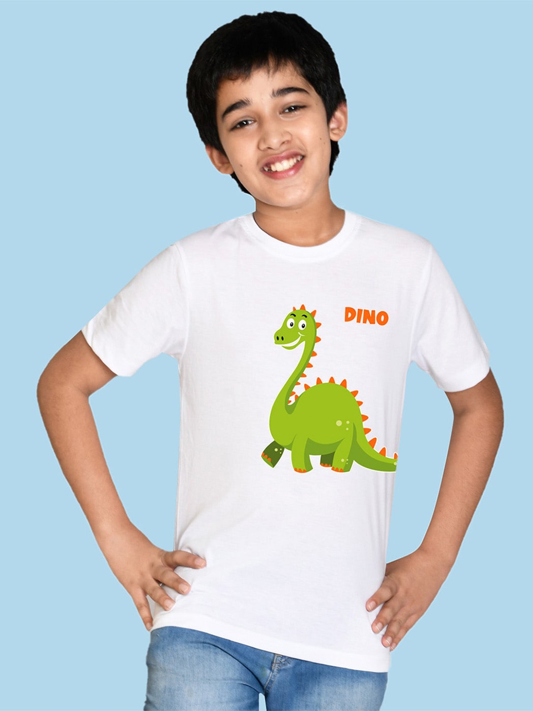

NUSYL Boys Round Neck Graphic Printed T-shirt, White