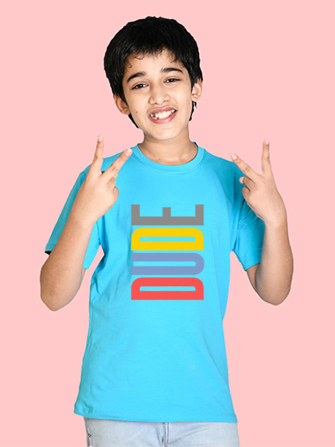 

NUSYL Boys Typography Printed T-shirt, Blue