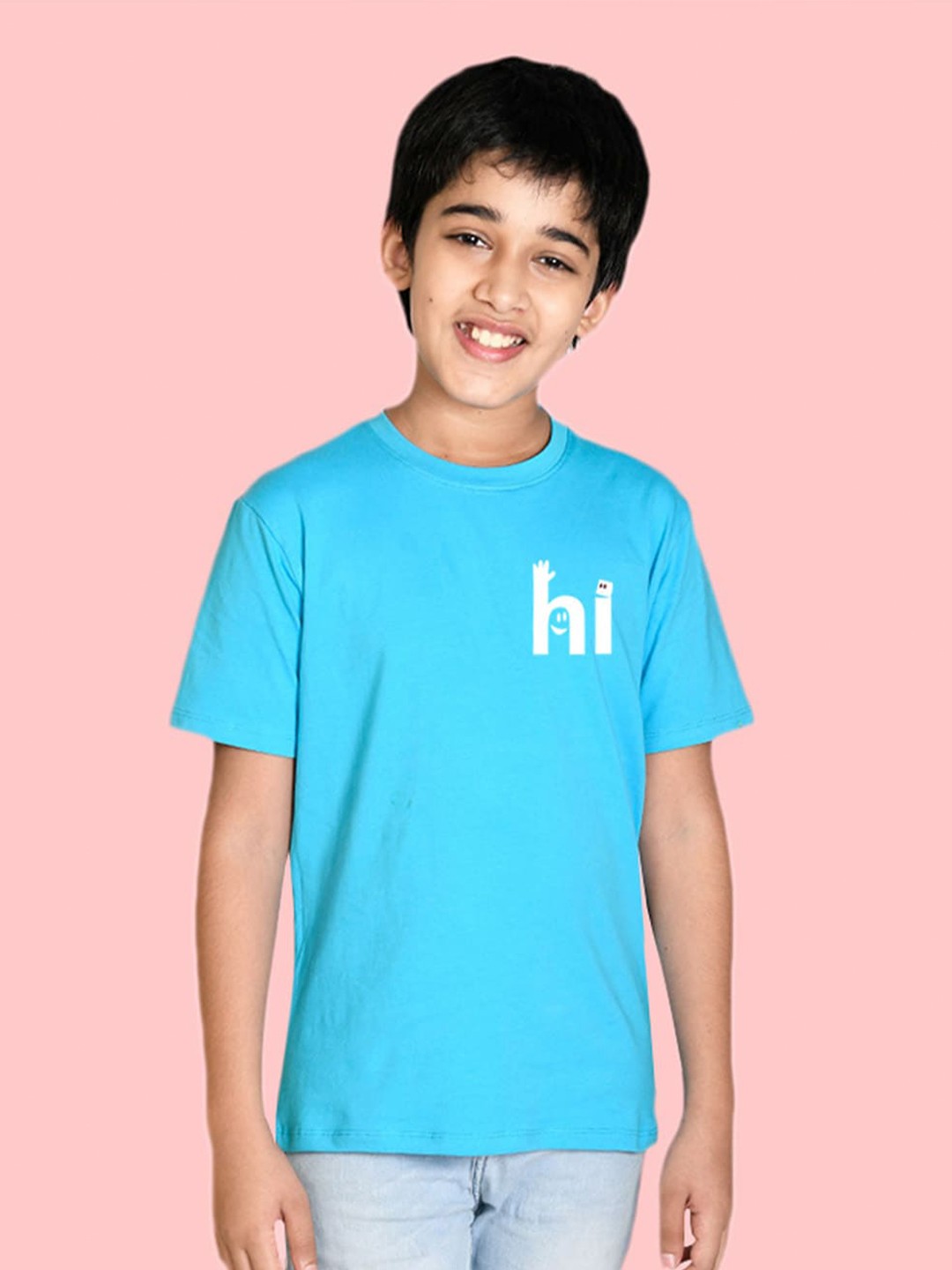 

NUSYL Boys Typography Printed T-shirt, Blue