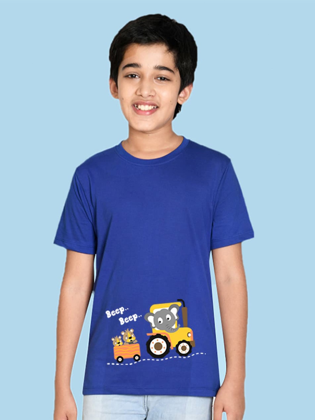 

NUSYL Boys Graphic Printed Outdoor T-shirt, Blue