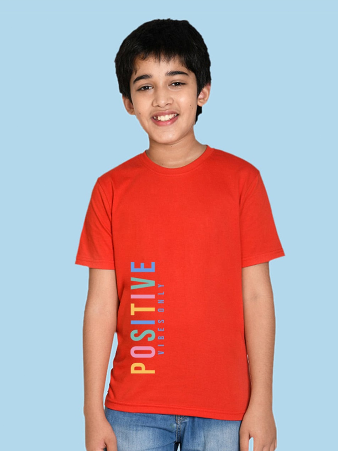 

NUSYL Boys Typography Printed T-shirt, Red