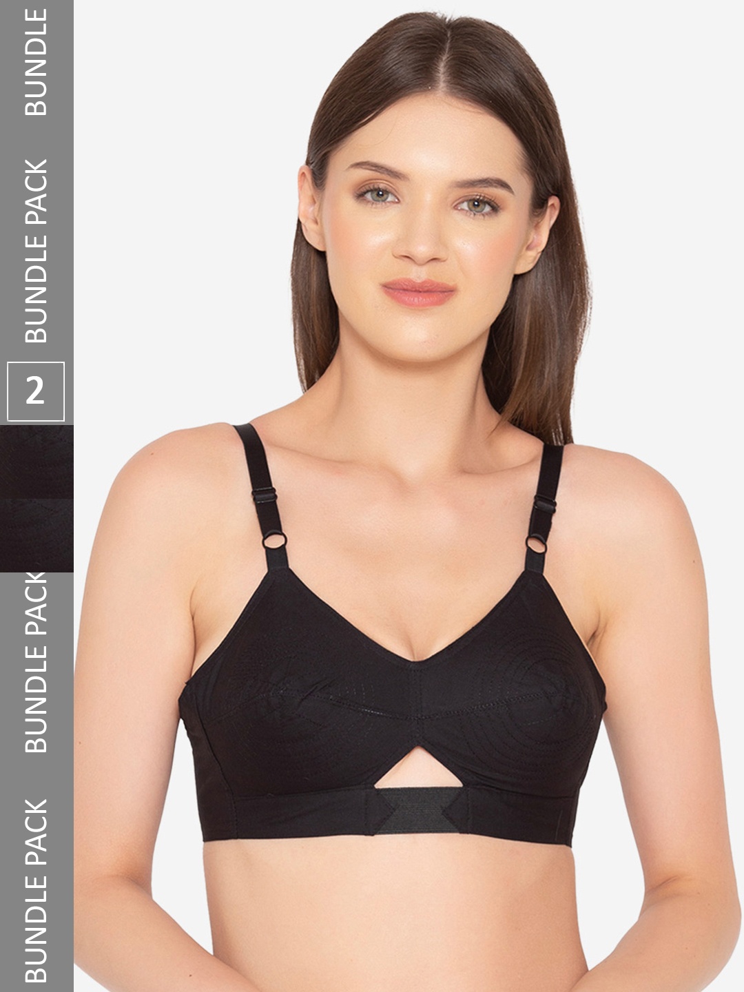 

GROVERSONS Paris Beauty Full Coverage Non-Padded Organic Cotton Bra, Black