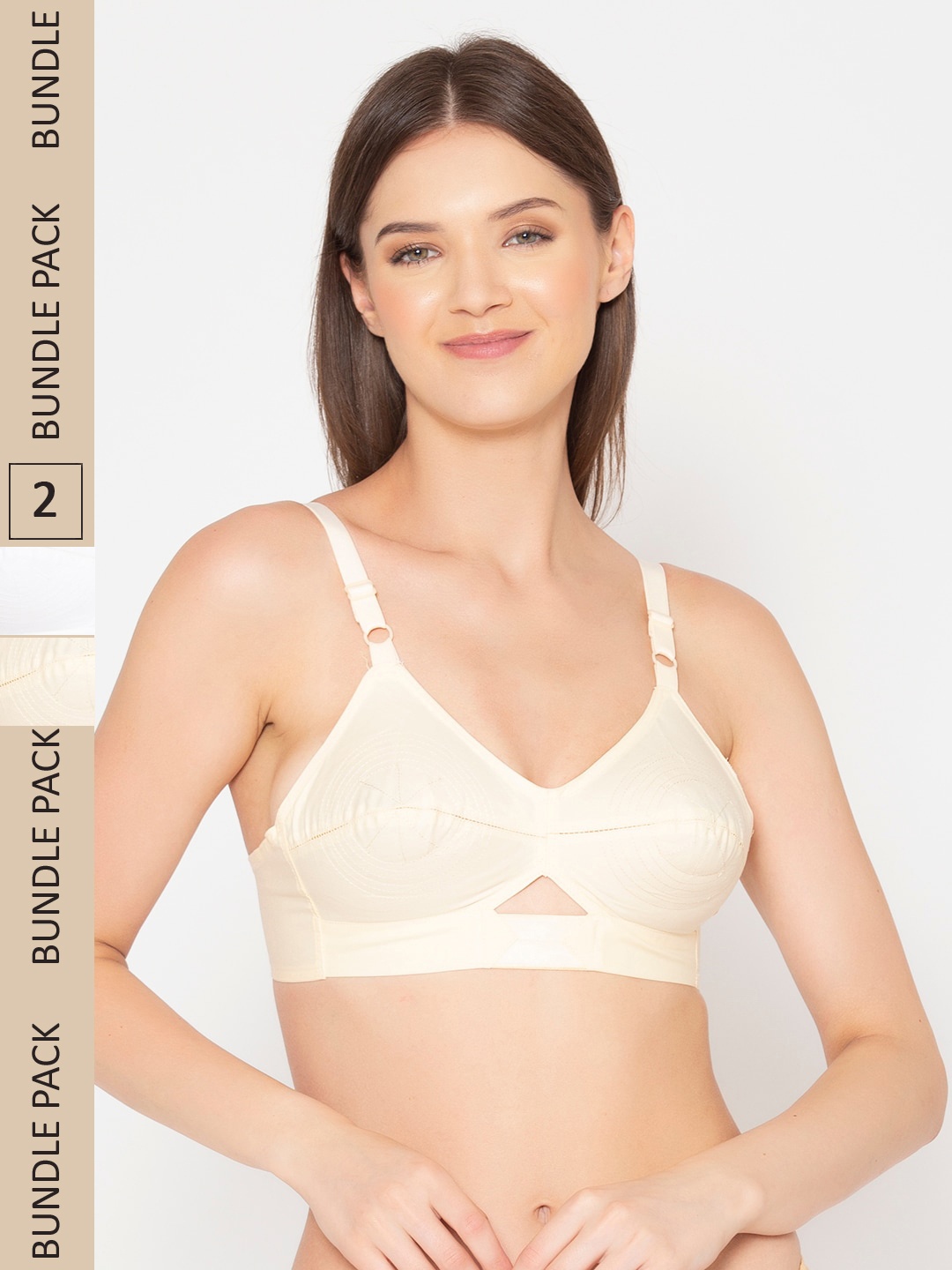 

GROVERSONS Paris Beauty Pack Of 2 Full Coverage Non-Padded Organic Cotton Bra, White