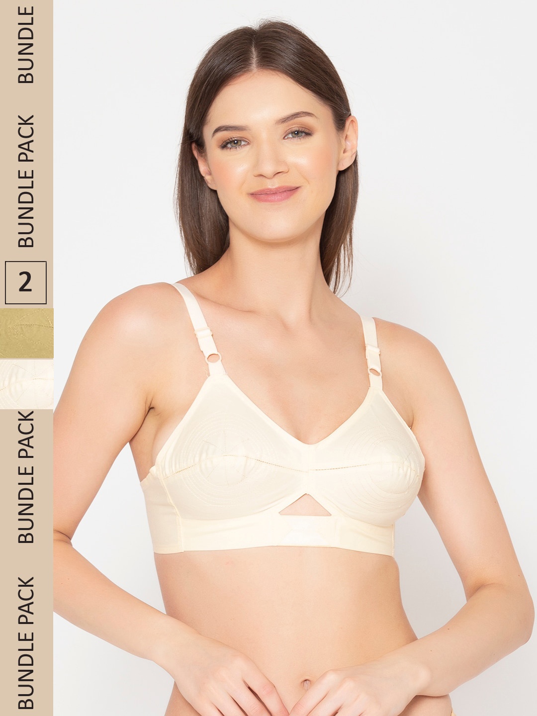 

GROVERSONS Paris Beauty Pack Of 2 Full Coverage Non-Padded Organic Cotton Cut & Sew Bra, White