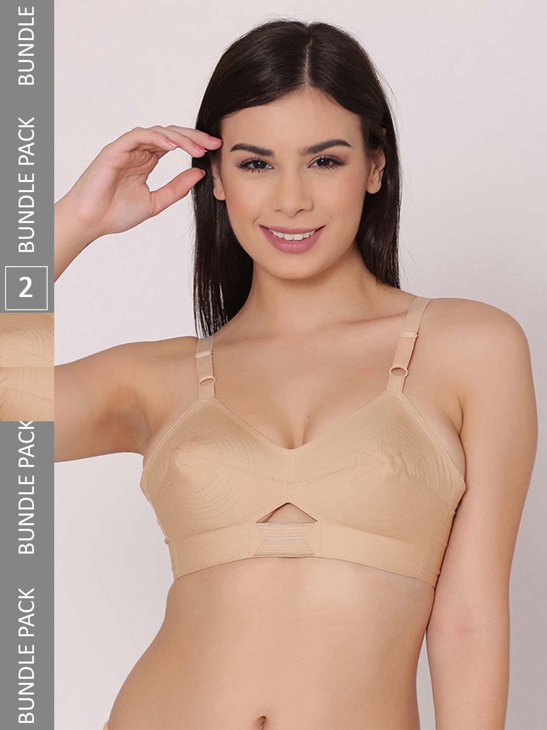 

GROVERSONS Paris Beauty Non Padded Non-Wired Organic Cotton Bra, Beige