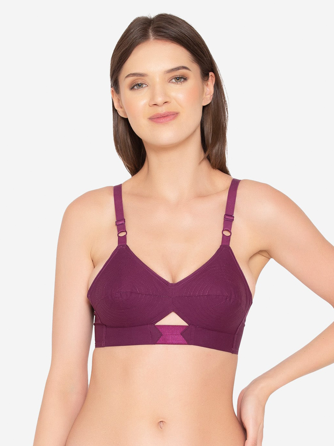 

GROVERSONS Paris Beauty Full Coverage Non-Padded Organic Cotton Bra, Purple