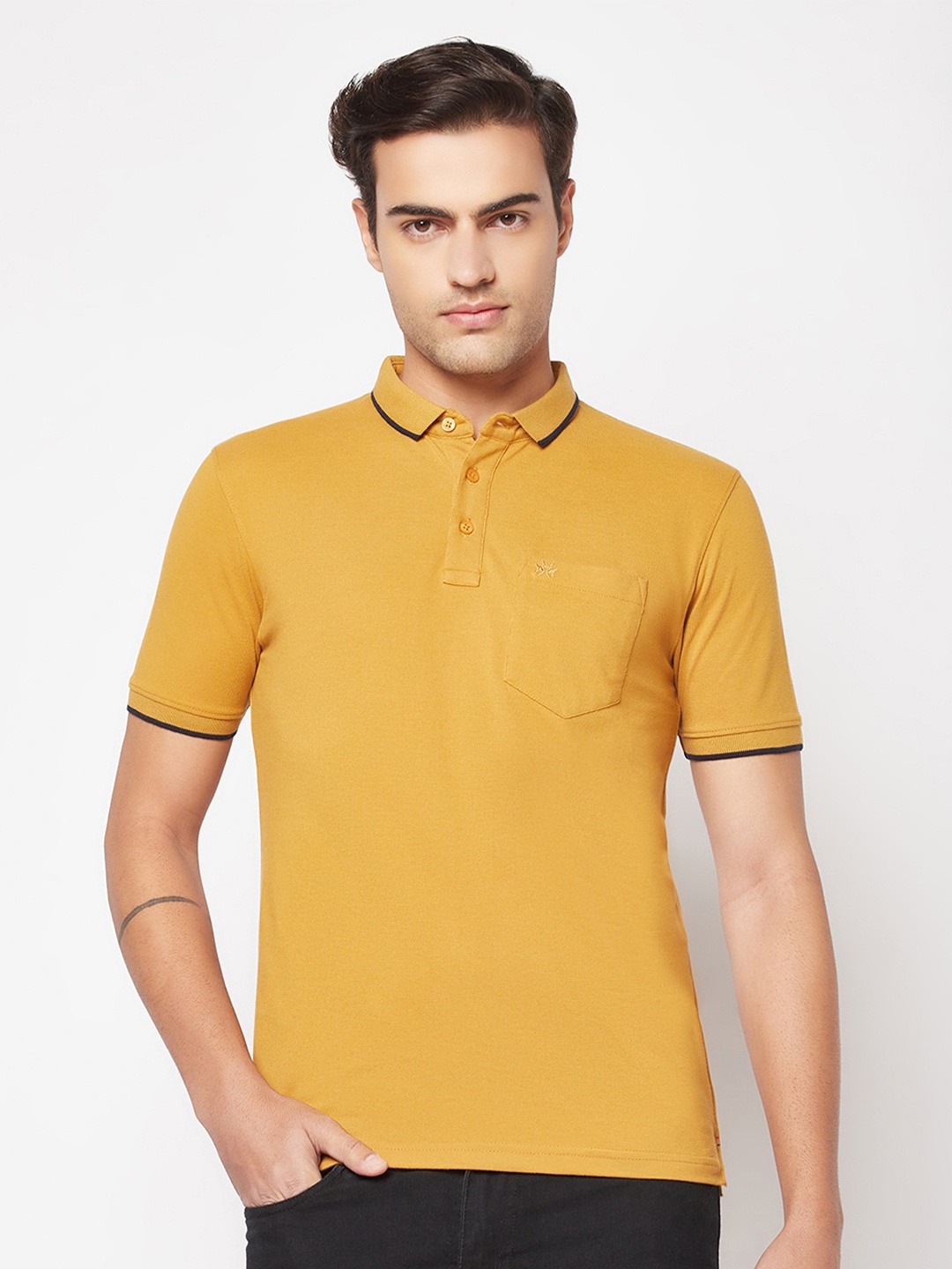 

Crimsoune Club Polo Collar Short Sleeves T-shirt, Mustard