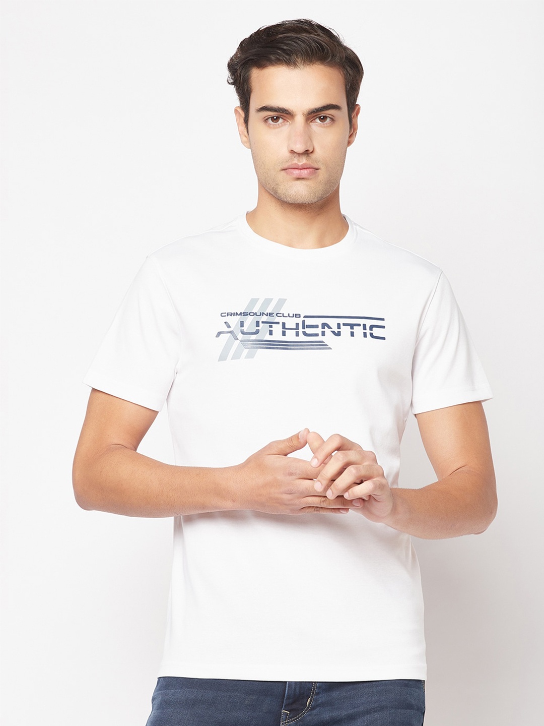 

Crimsoune Club Typography Printed Round Neck T-shirt, White