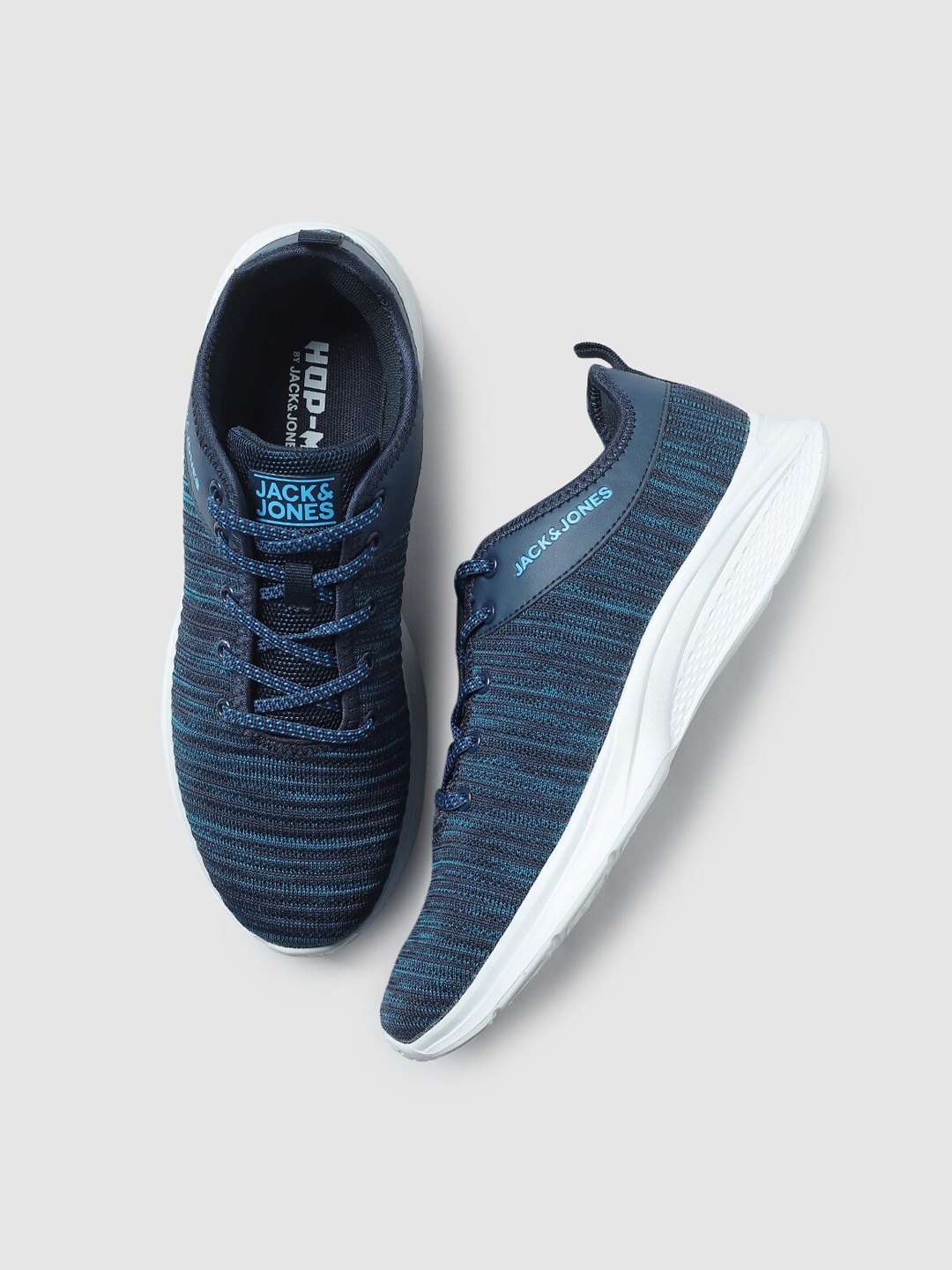 

Jack & Jones Men Woven Design Lace-Up Sneakers, Blue