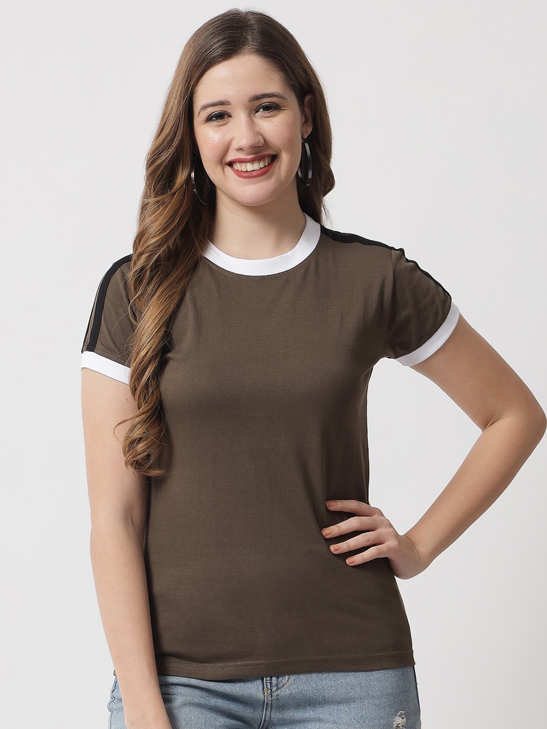 

The Dry State Round Neck Cotton T-shirt, Brown