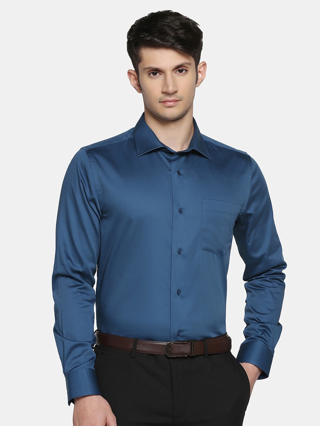 

Blackberrys Slim Fit Pure Cotton Formal Shirt, Blue