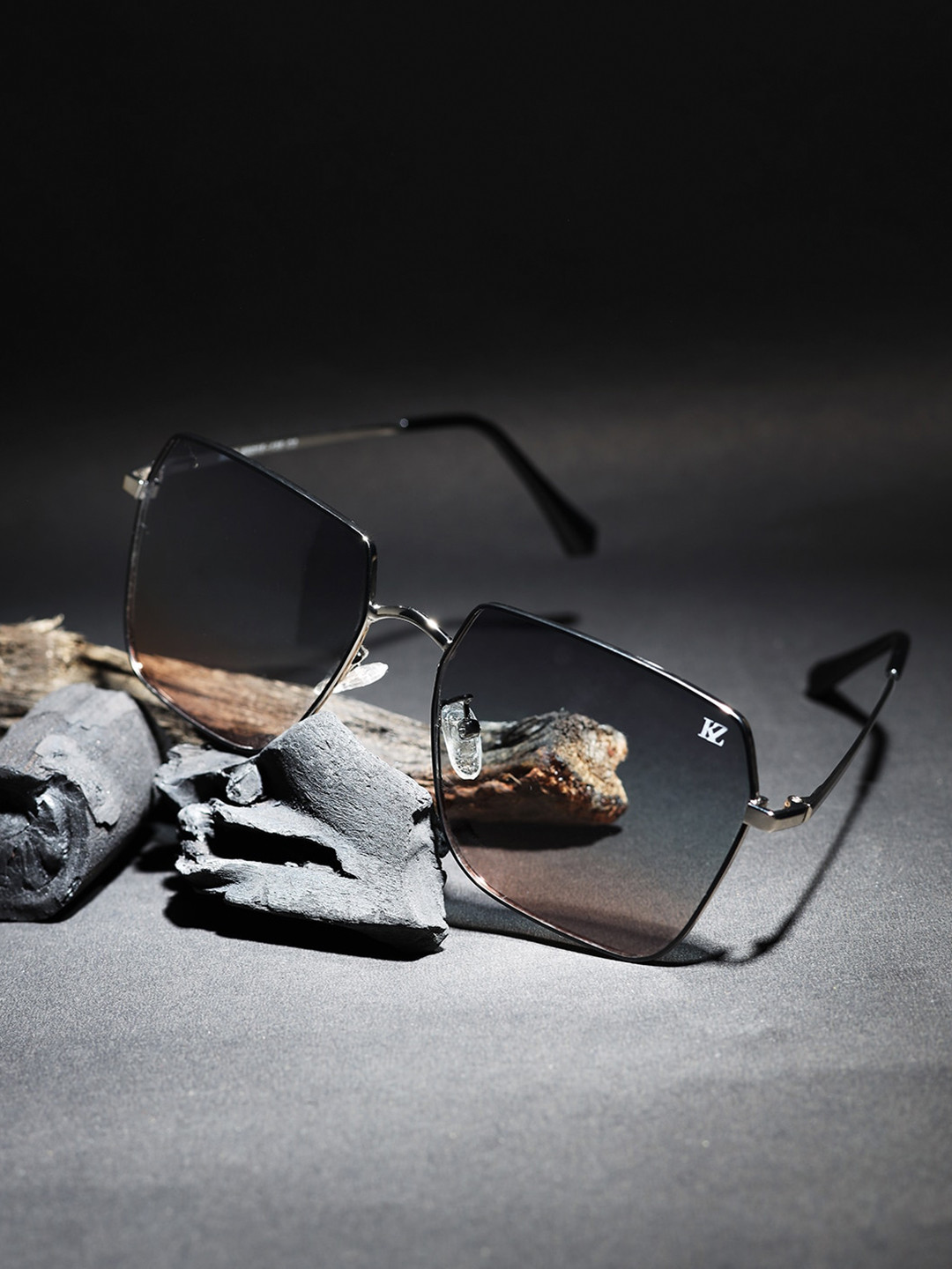 

KZ07 By Kazo Lens & Full Rim Square Sunglasses-K700299, Black
