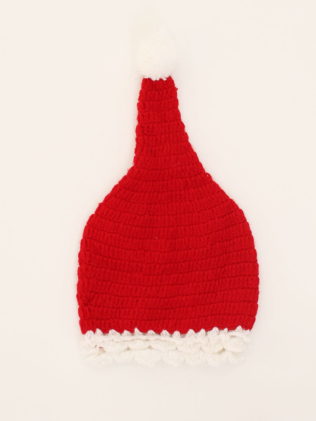 

Woonie Infant Handmade Crochet Pom Pom Detailing Christmas Acrylic Cap, Red