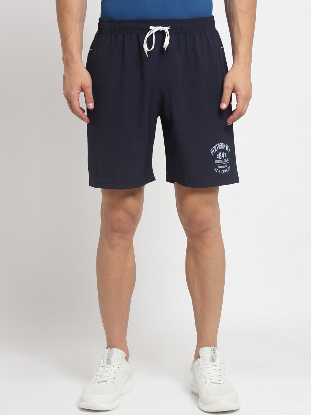 

PERFKT-U Men Regular Fit Antimicrobial Running Sports Shorts, Navy blue