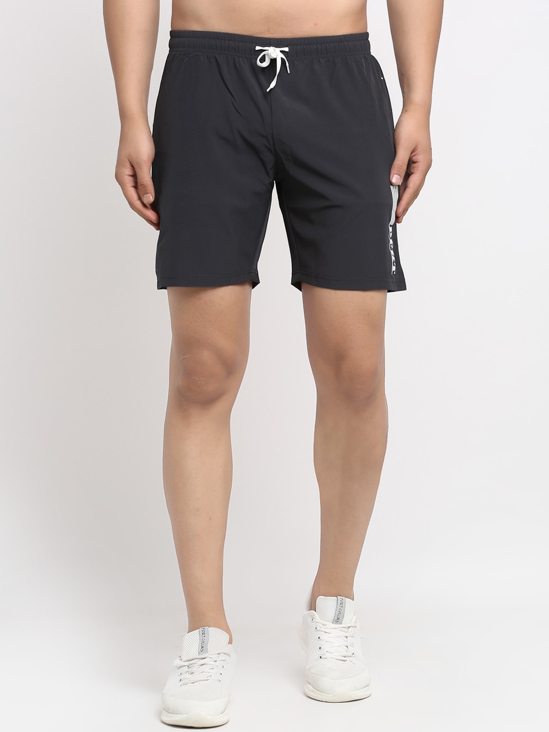 

PERFKT-U Men Regular Fit Antimicrobial Running Sports Shorts, Black