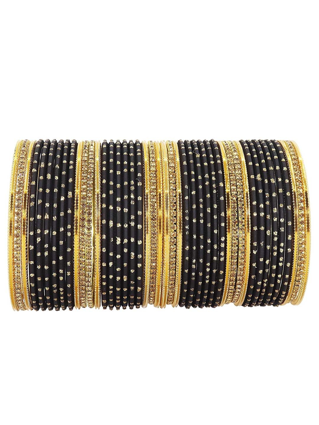 

NMII Set Of 44 Zircon Stone Studded Bangles, Grey