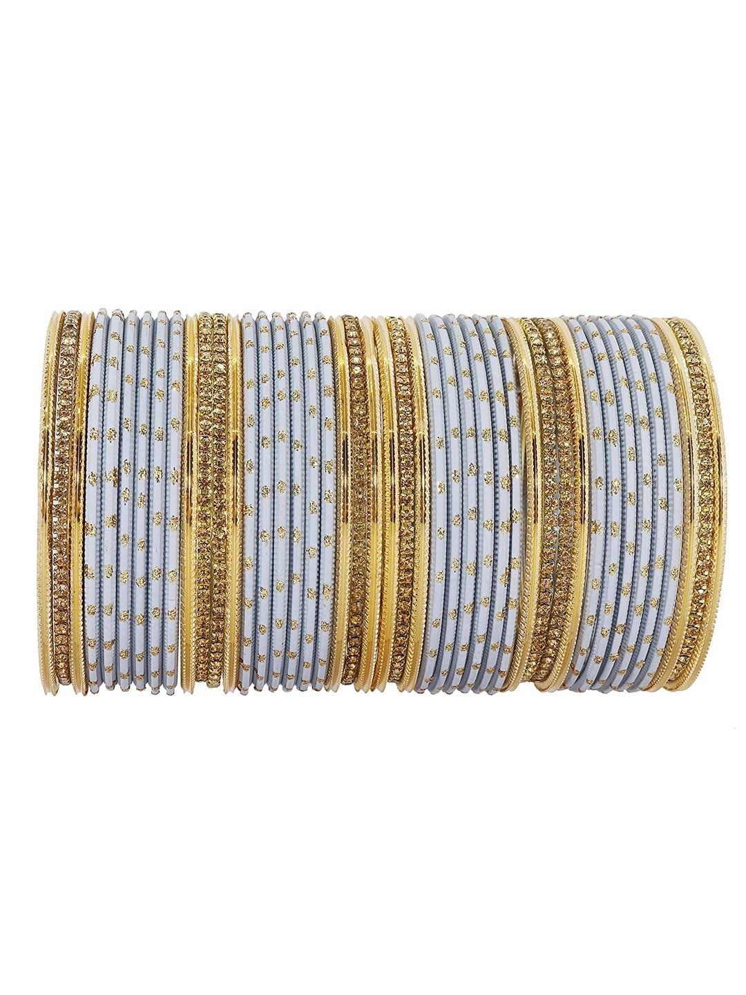 

NMII Set Of 44 Zircon Stone Studded Bangles, Black