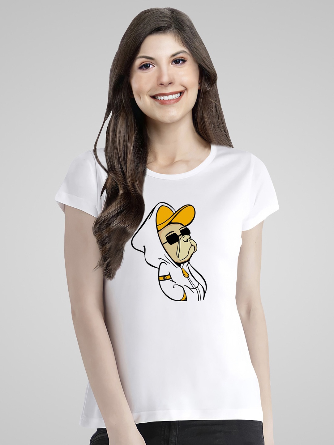 

Pootlu Graphic Printed Pure Cotton T-shirt, White