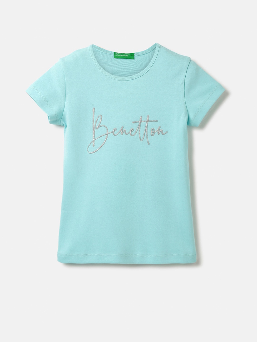 

United Colors of Benetton Girls Typography Printed Tshirt, Green