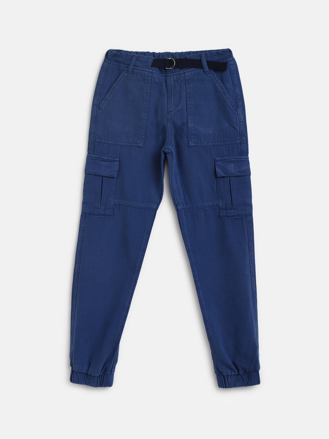 

TALES & STORIES Boys Mid-Rise Cotton Cargos, Blue