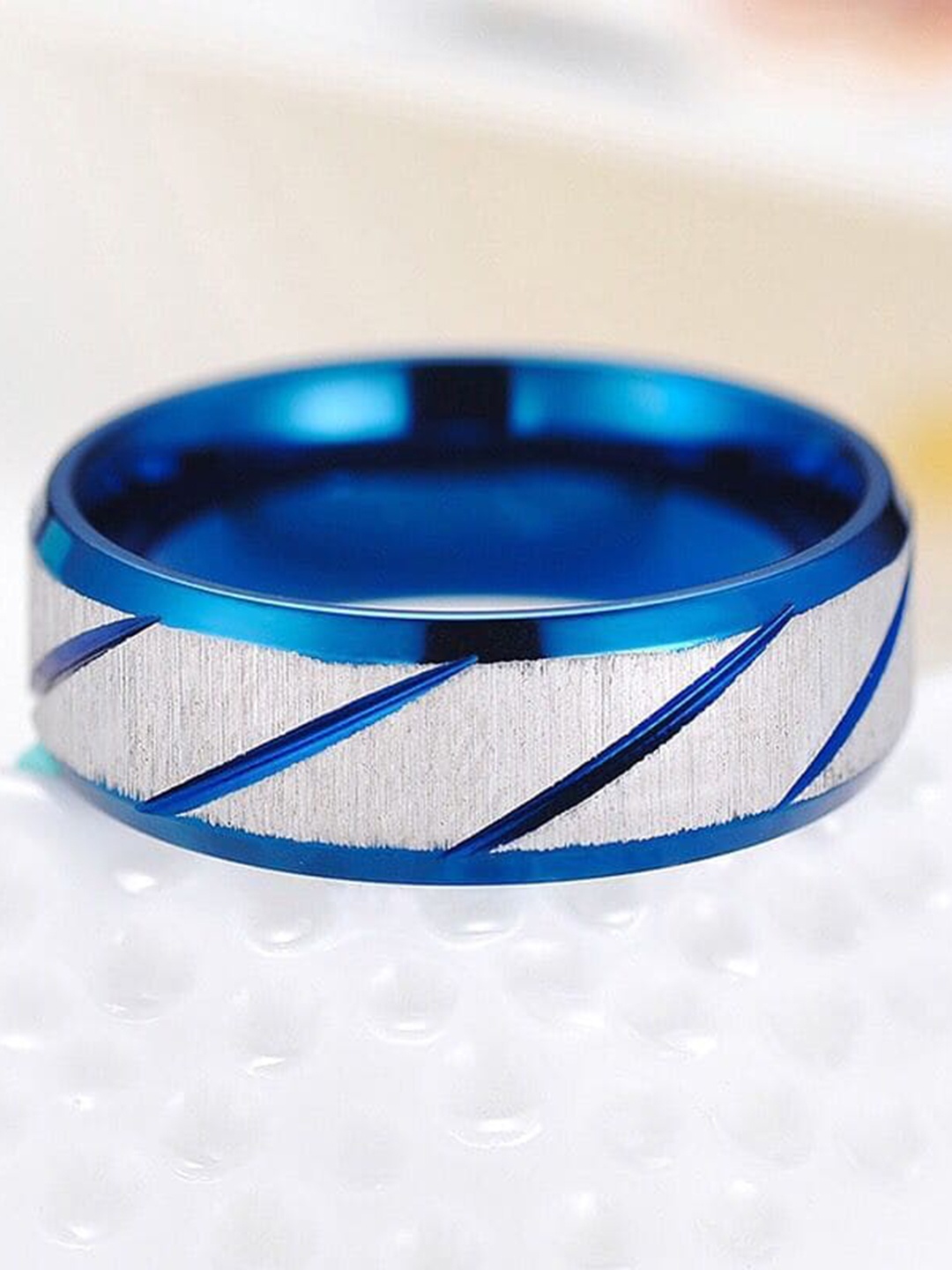 

Fashion Frill silver-Plated Finger Ring, Blue