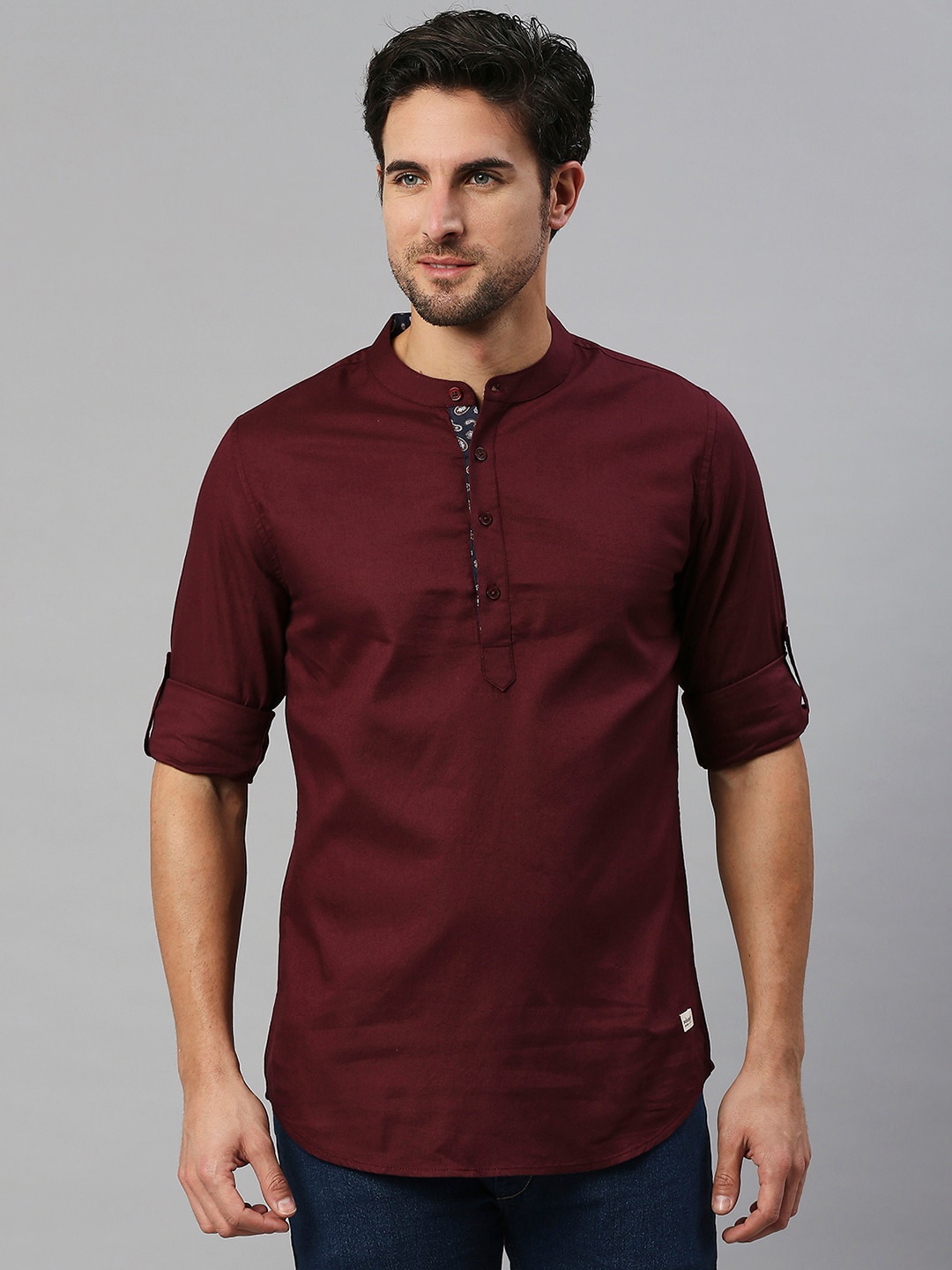 

Solemio Slim Fit Casual Pure Cotton Shirt, Maroon