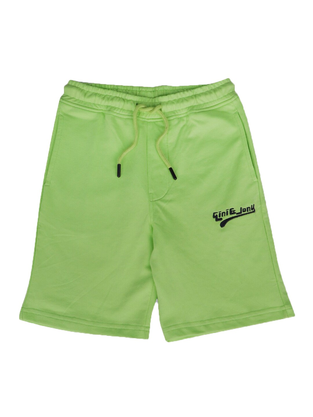 

Gini and Jony Boys Solid Mid Rise Cotton Shorts, Green
