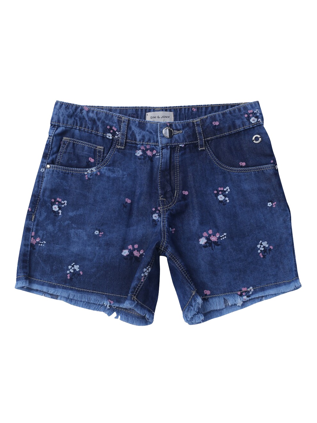 

Gini and Jony Girls Printed Denim Shorts, Blue