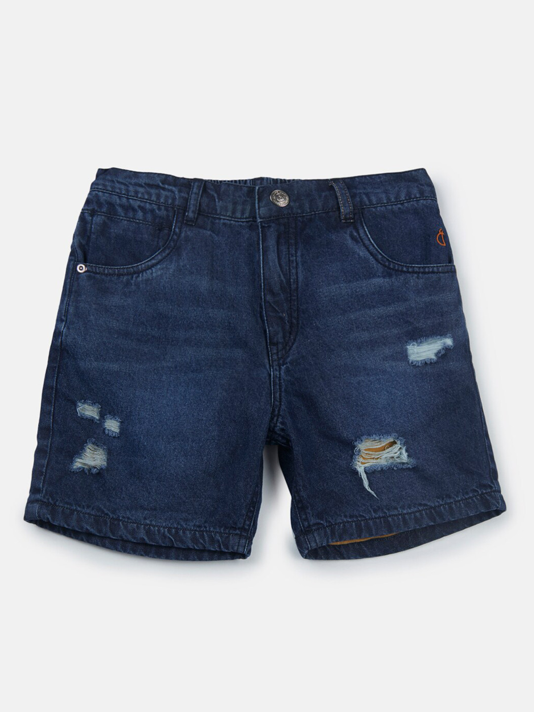 

Gini and Jony Boys Washed Distressed Mid Rise Denim Shorts, Navy blue