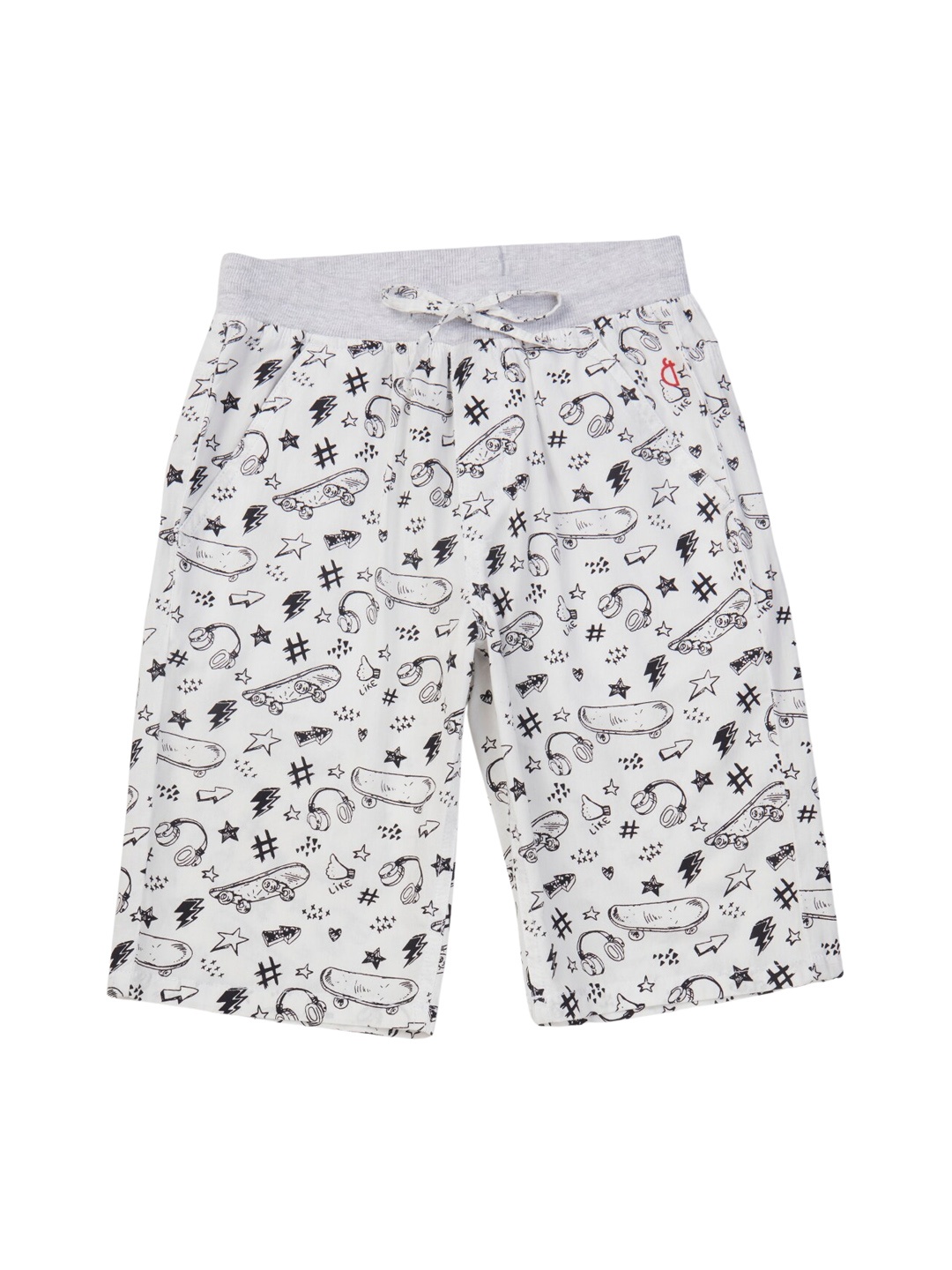 

Gini and Jony Boys Conversational Printed Shorts, White
