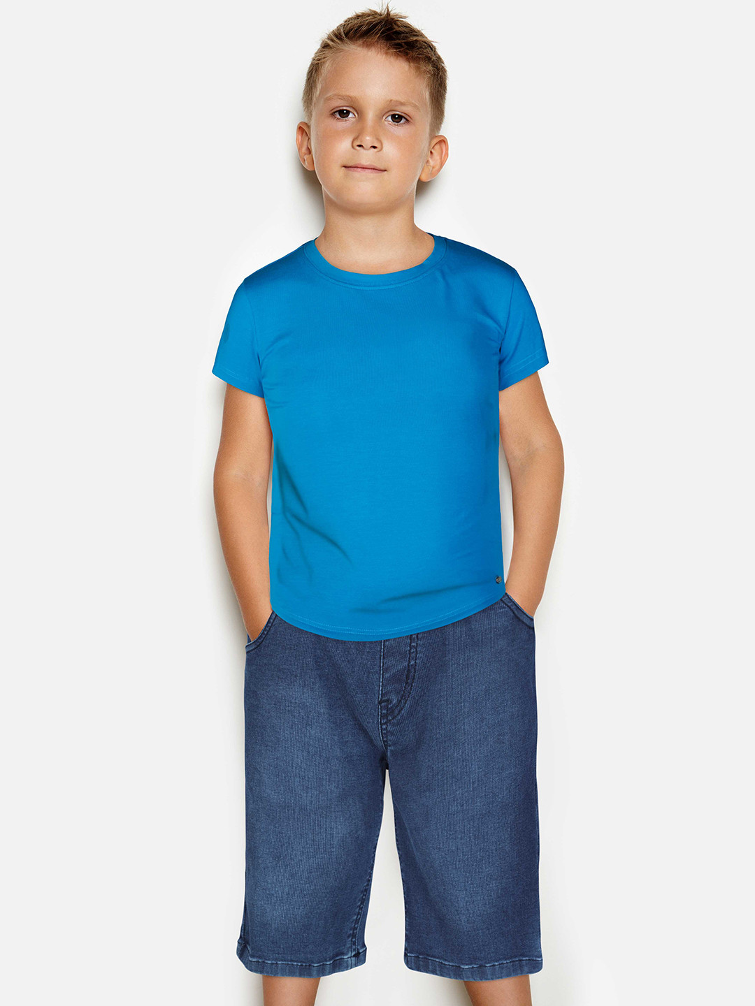 

Gini and Jony Boys Mid-Rise Washed Denim Shorts, Navy blue