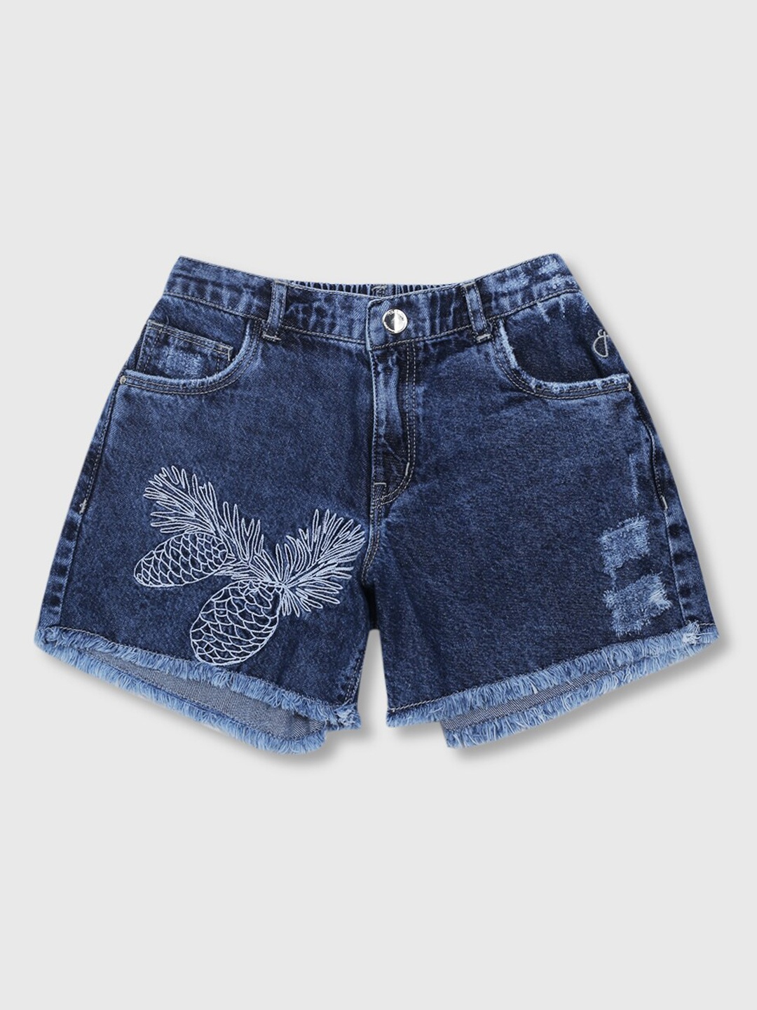 

Gini and Jony Infants Girls Washed Denim Shorts, Blue