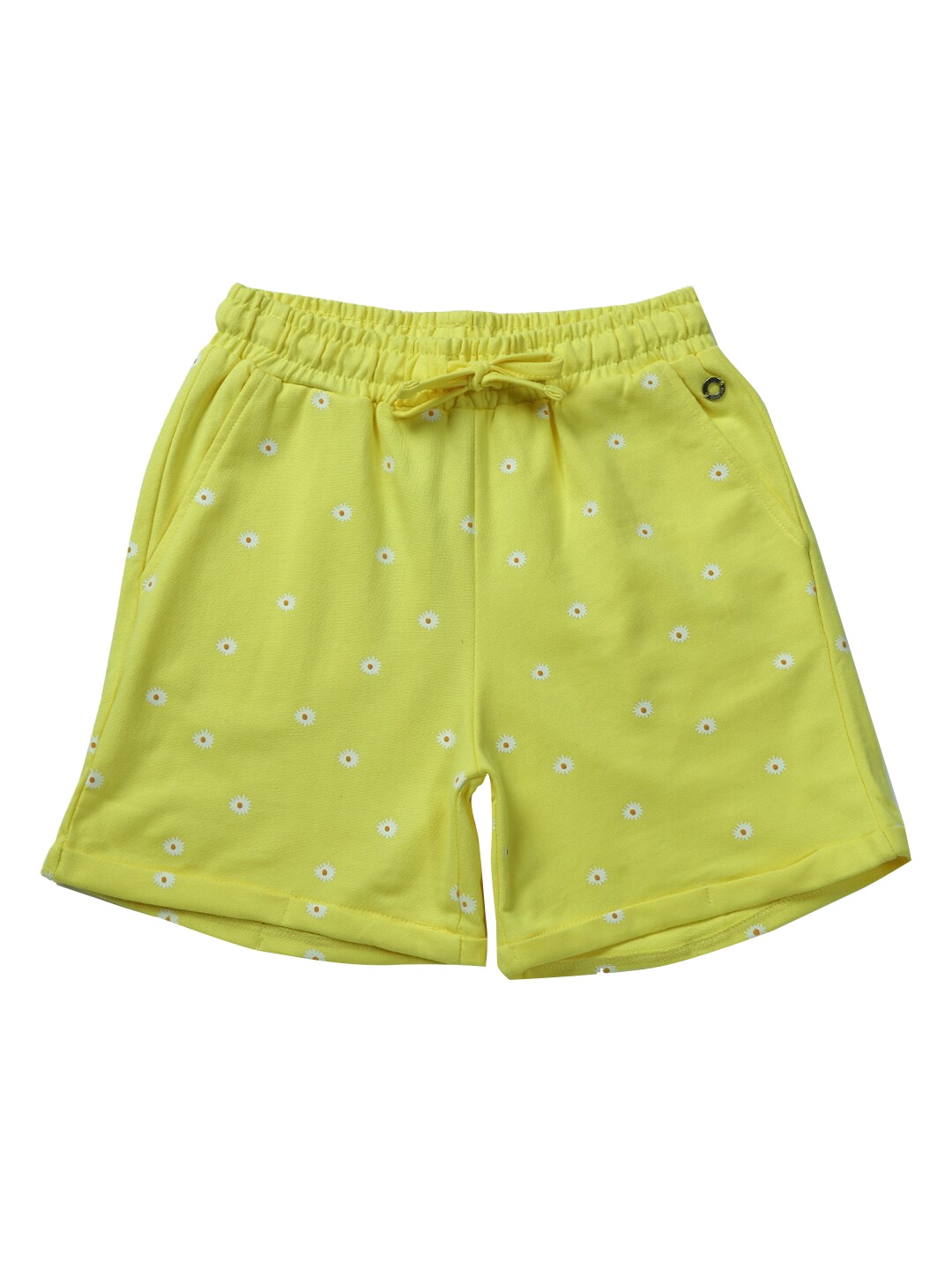 

Gini and Jony Infant Girls Printed Knitted Cotton Regular Shorts, Yellow