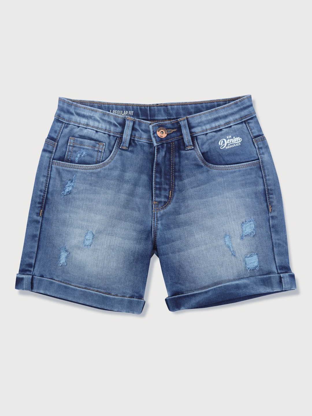

Gini and Jony Girls Washed Denim Shorts, Blue