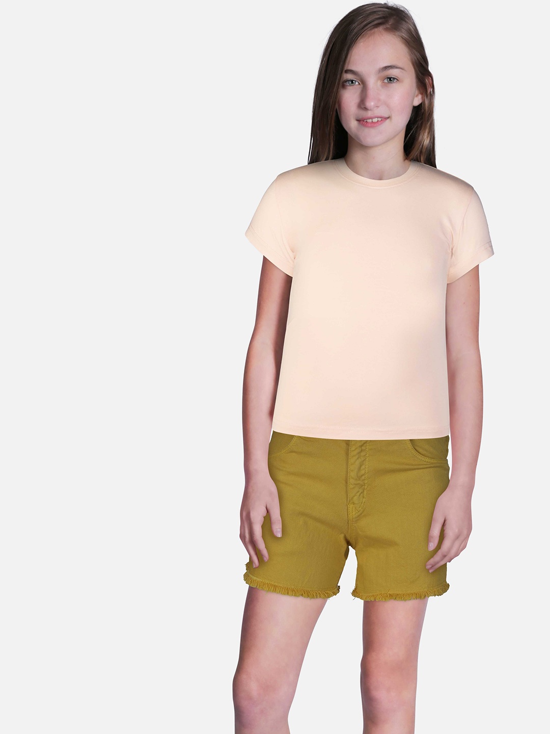 

Gini and Jony Girls Denim Shorts, Mustard