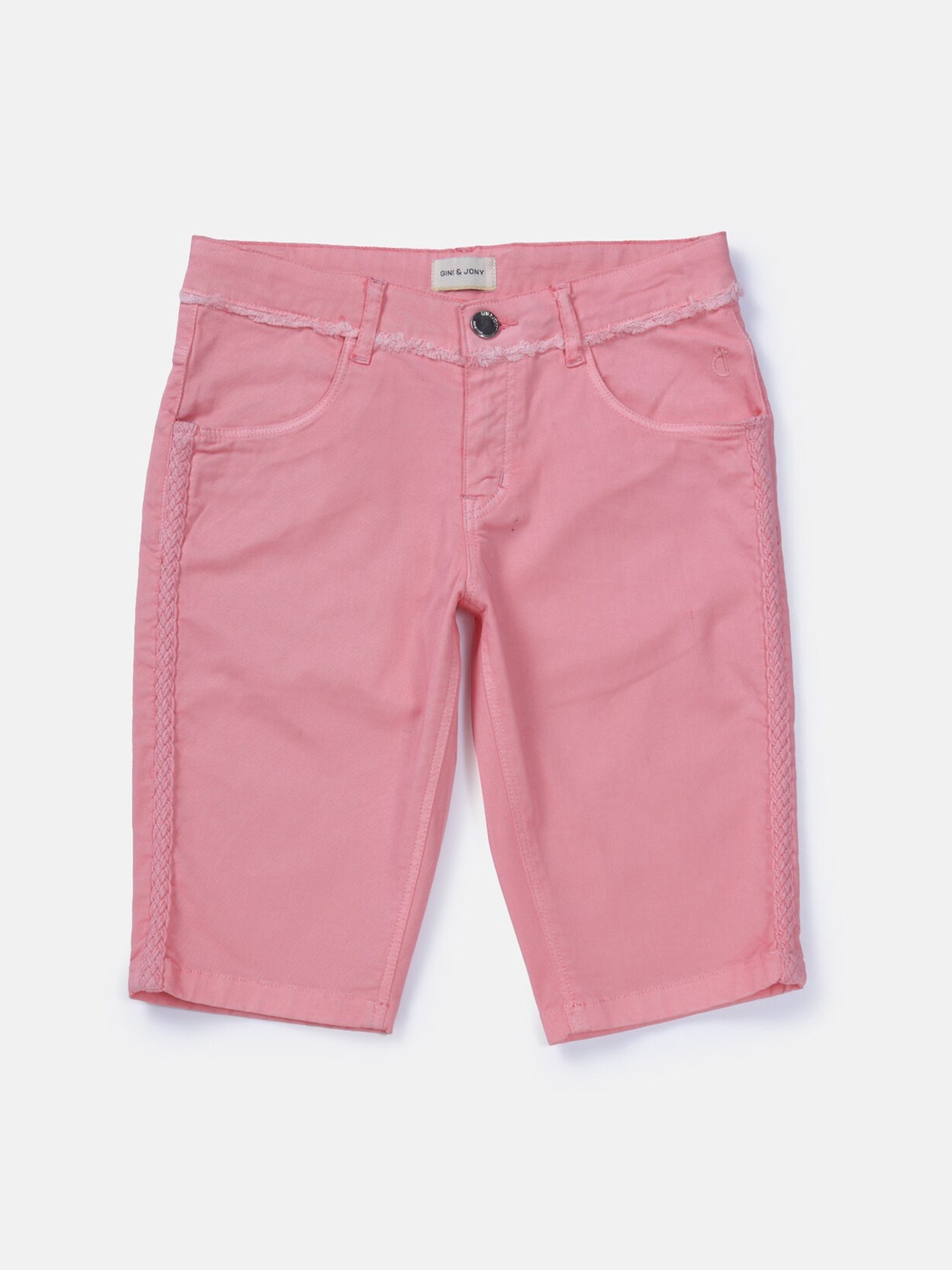 

Gini and Jony Girls Regular Fit Cotton Shorts, Pink