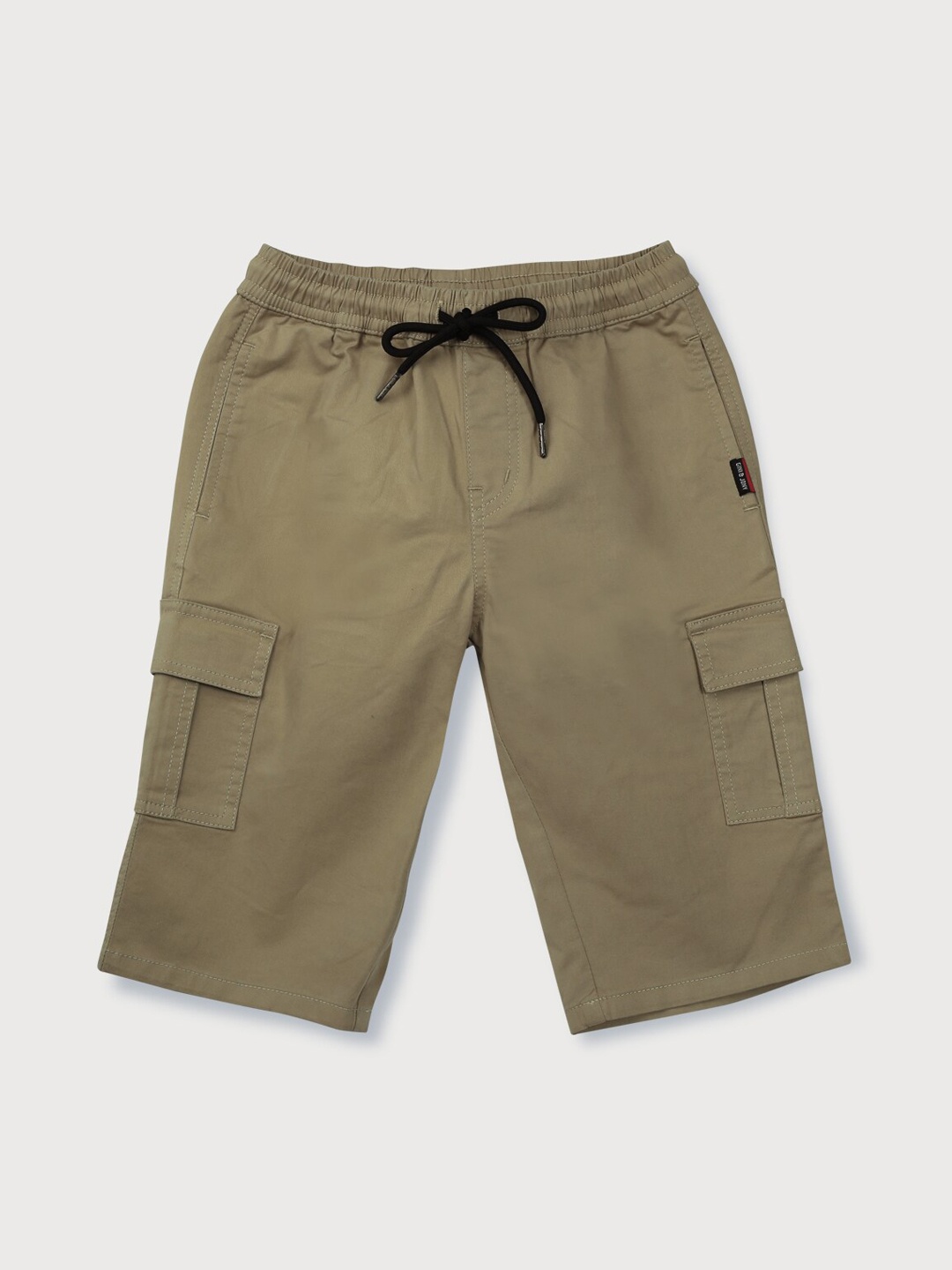 

Gini and Jony Boys Cotton Regular Fit Cargo Shorts, Khaki