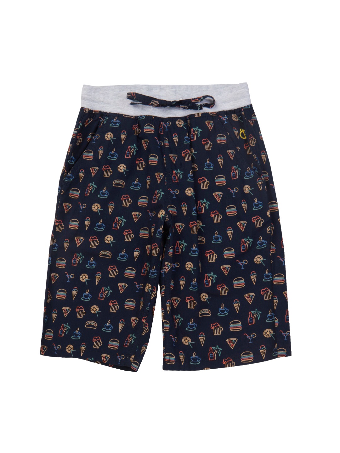 

Gini and Jony Boys Printed Knitted Cotton Regular Shorts, Black