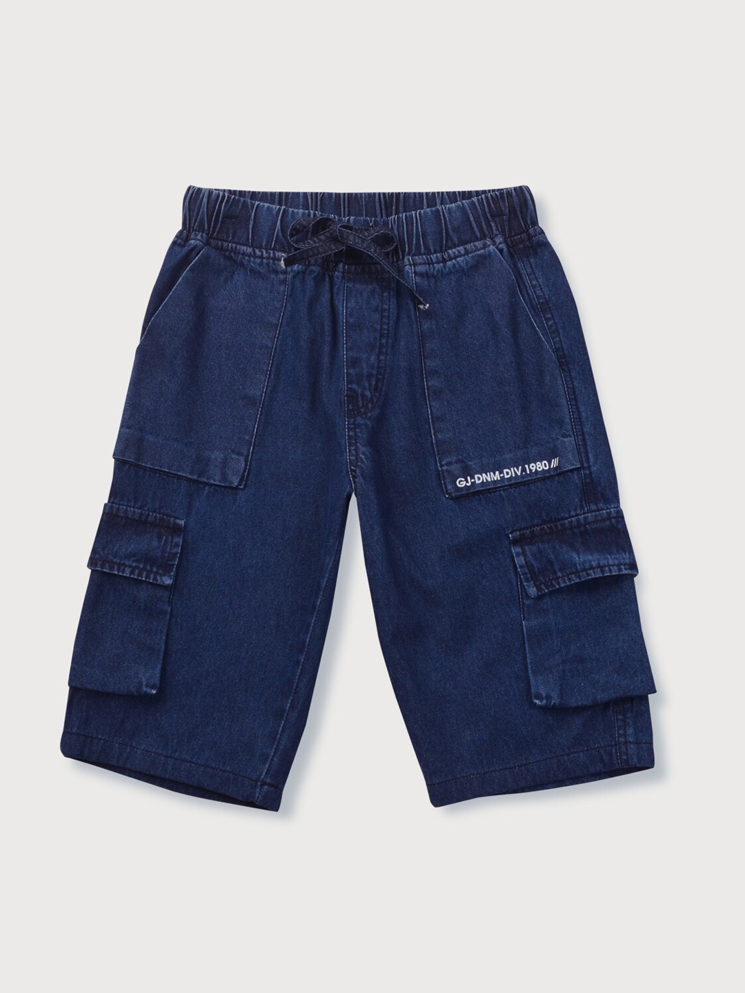 

Gini and Jony Girls Denim Regular Fit Cargo Shorts, Navy blue